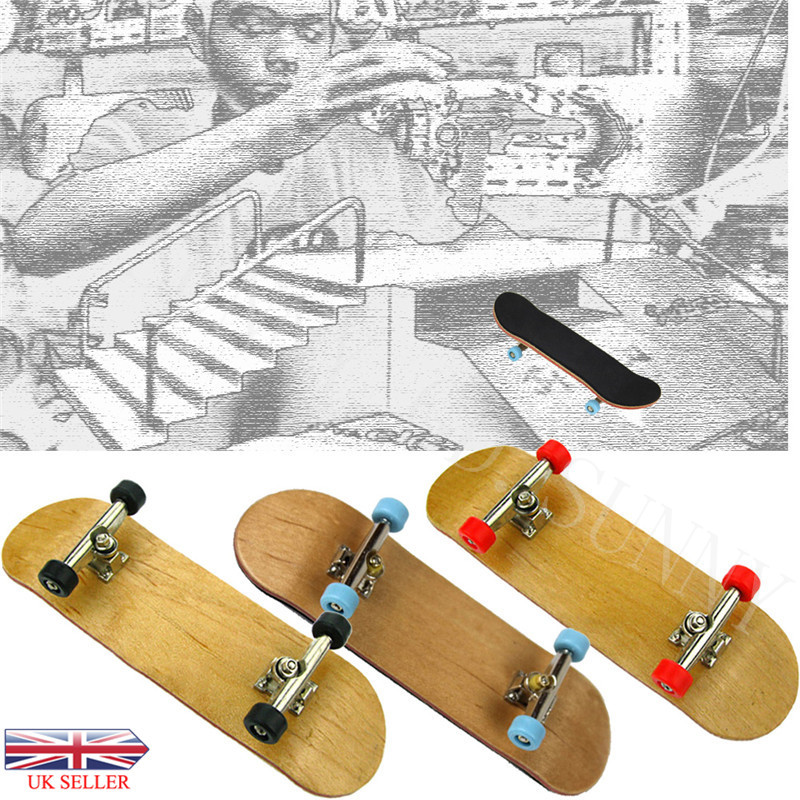 Kids Wooden Fingerboard Skateboard Finger Skate Board Desktop Child Toys GiftsUK