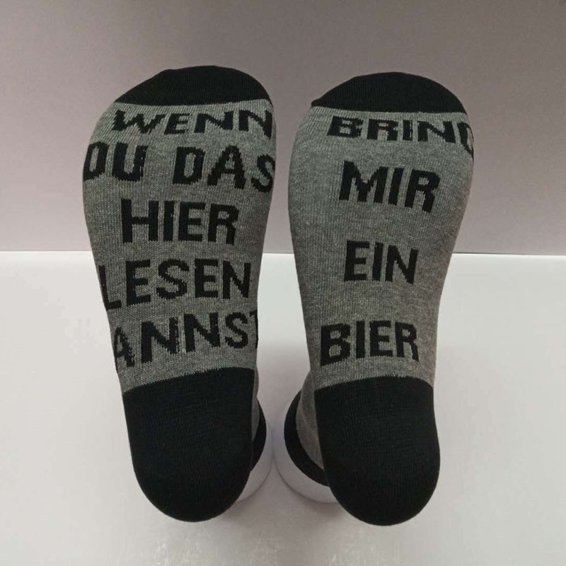 1 Paar BRING MIR EIN BIER Lässiger Brief in Baumwollsocken Winter Socken DE