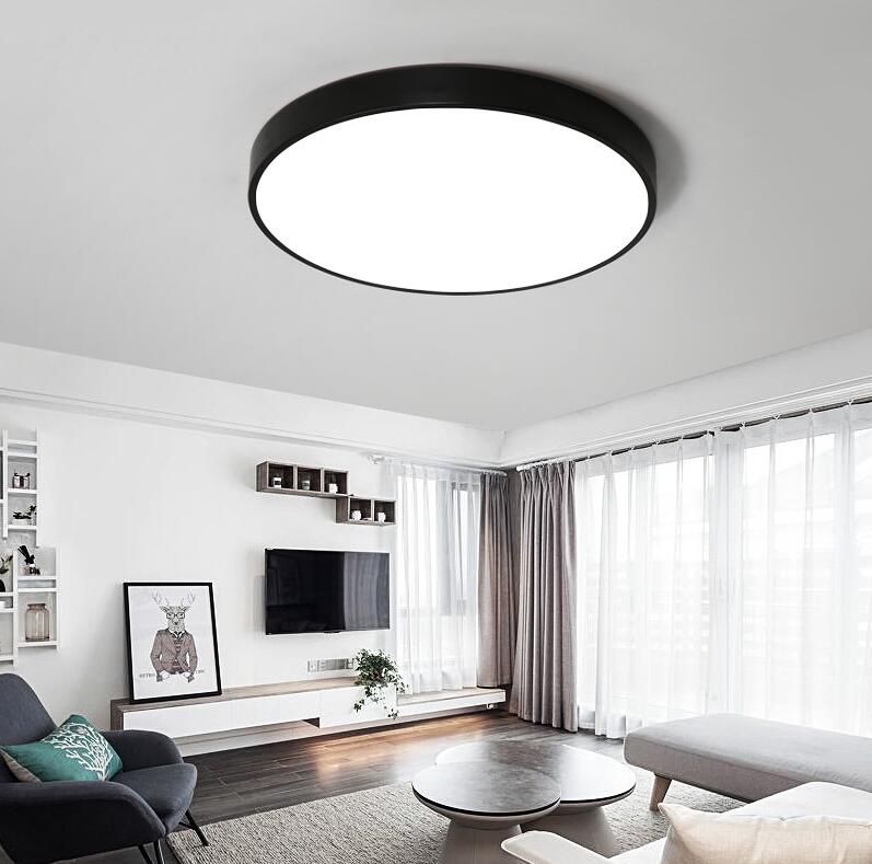 LED Deckenleuchte Schwarz ultraflach Panel Deckenlampe indirektes Licht