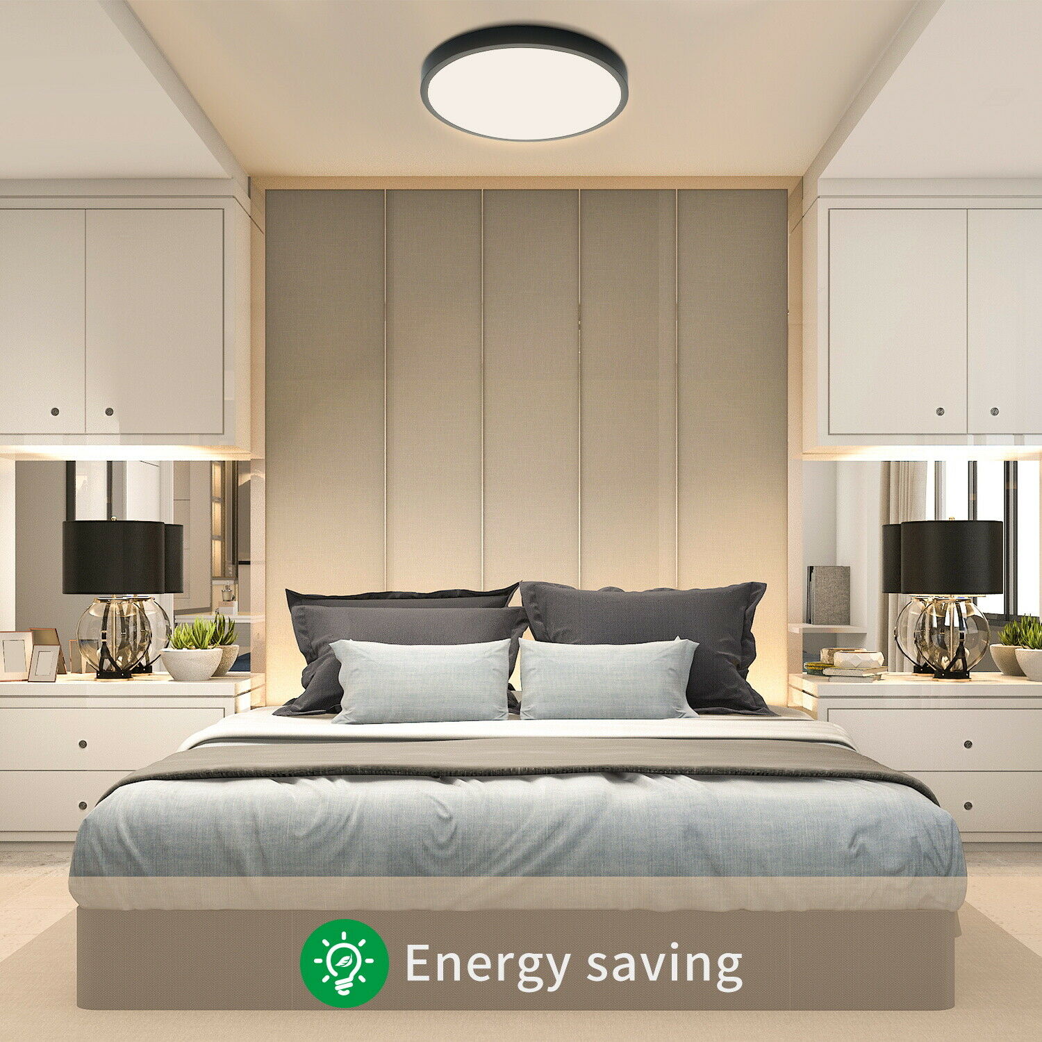 LED Deckenleuchte Schwarz ultraflach Panel Deckenlampe indirektes Licht