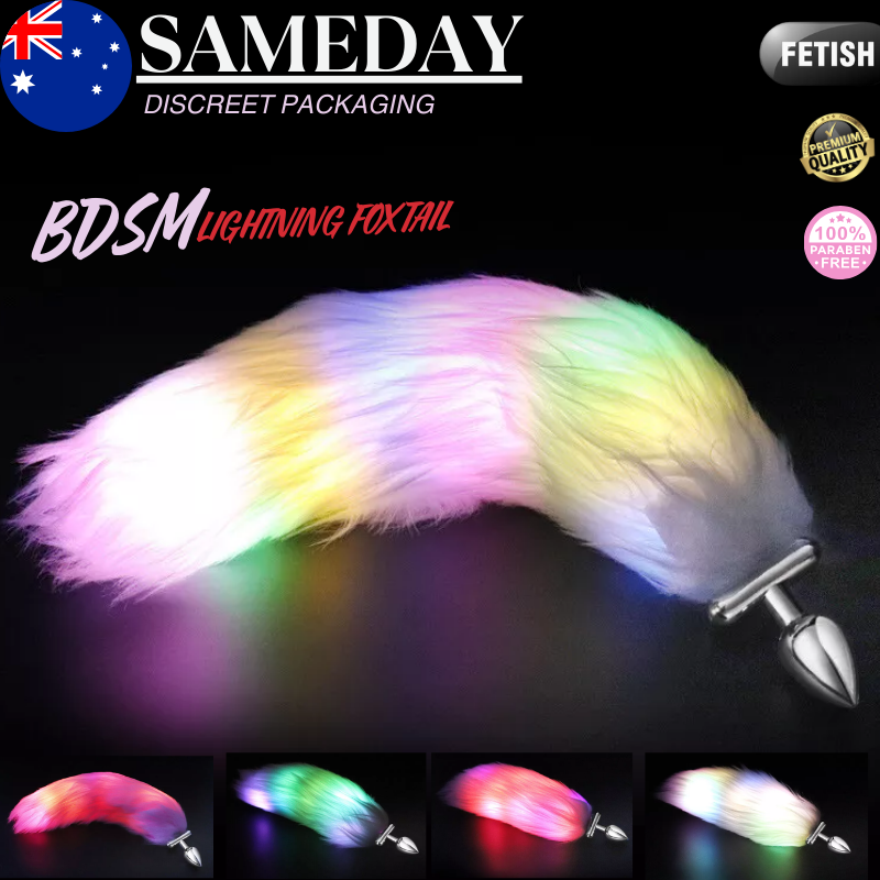 LED Lighting Fox Tail Metal Steel Anal Plug Butt Plug Furry Tail Cosplay  BDSM | eBay