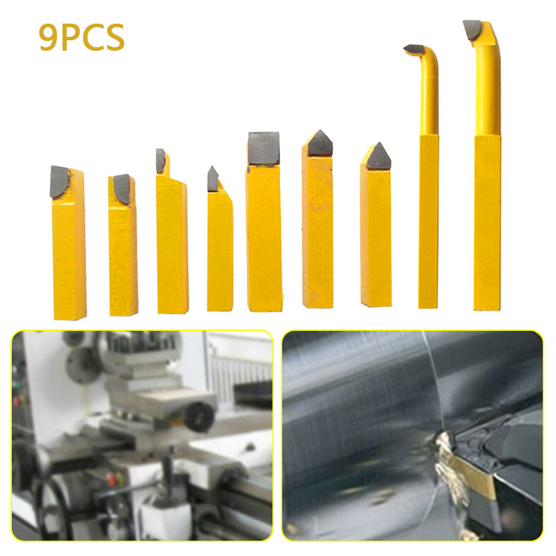 9PCS 8MM CARBIDE TIP TIPPED CUTTER TOOL BIT CUTTING SET FOR METAL LATHE TOOLING
