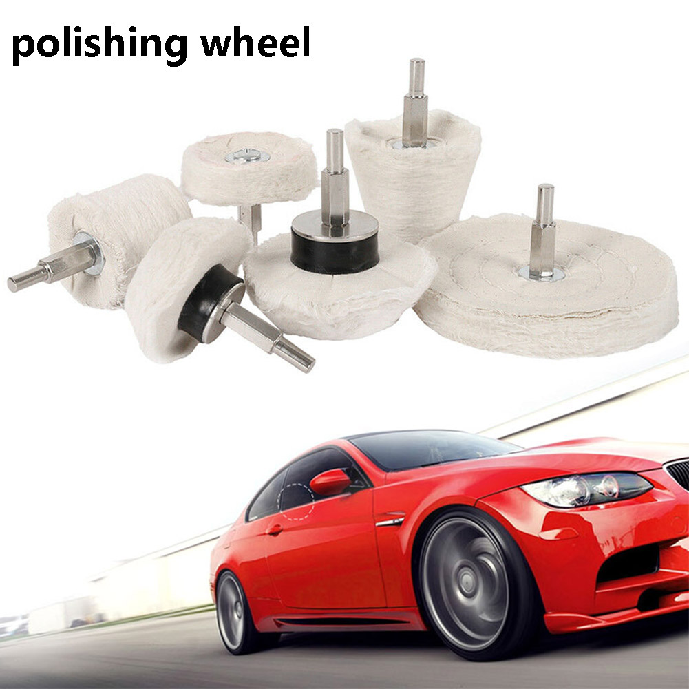 6PCS Buffing Pad Polishing Mop Car Wheel Buffer Polisher Kit Drill Attachment