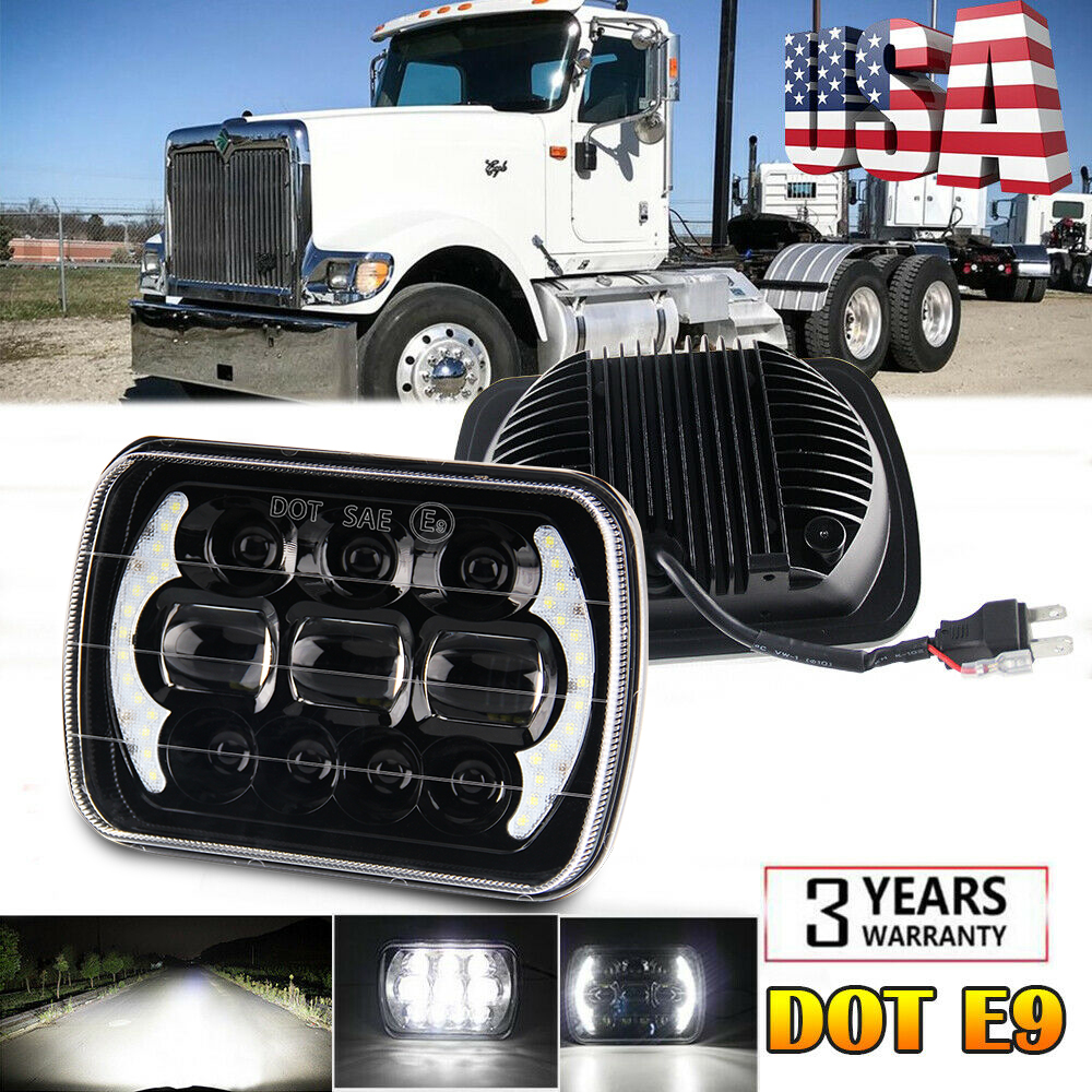 7x6/" LED Sealed Headlight Set For International Harvester 4700 4800 4900 8100