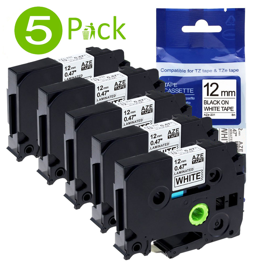 5x Schriftband TZe231 TZe231 für Brother