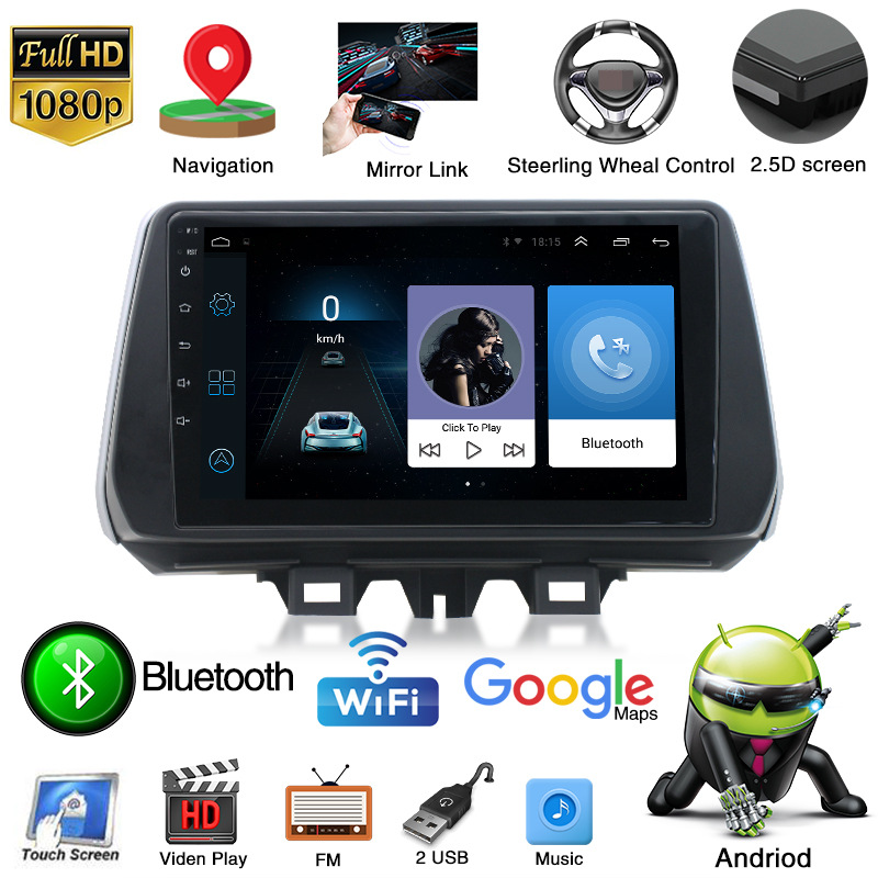 9" 1080P Android 9.0 Car GPS Stereo Radio Player For