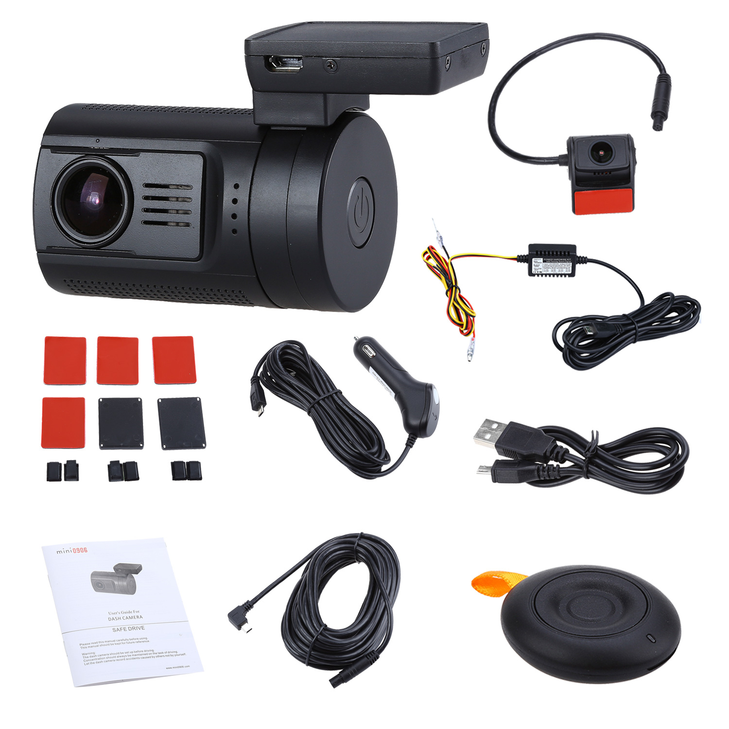 0906 Dual 1080P Lens Car Dash Camera GPS DVR Cam +Hard Wire Kit
