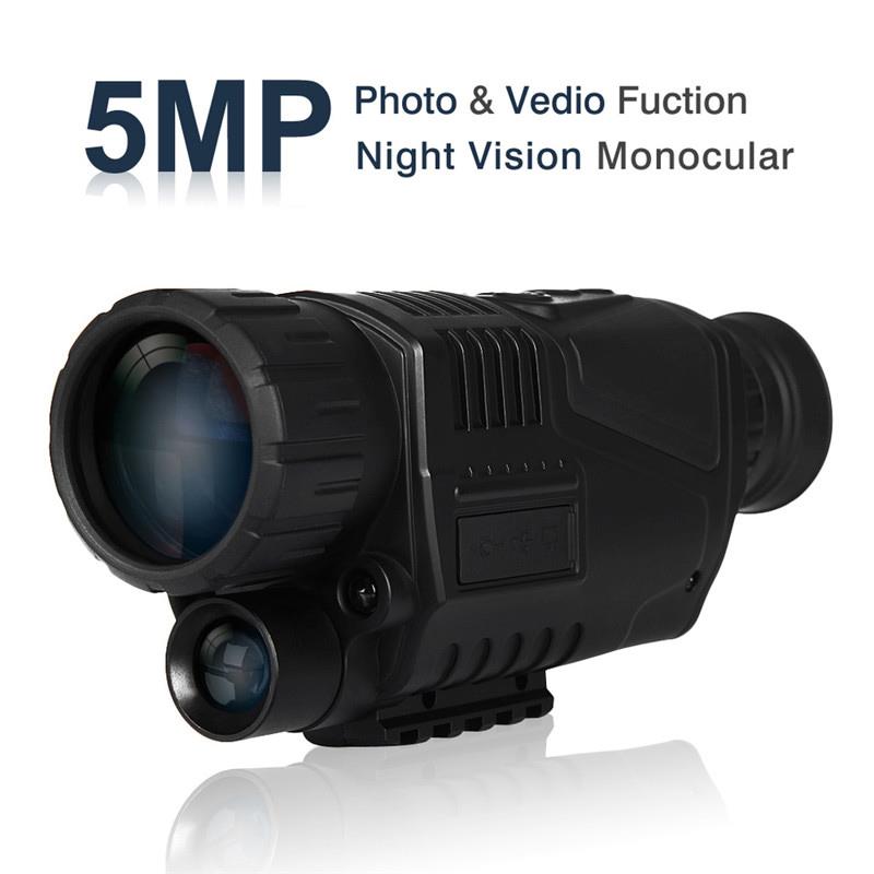 Boblov 5x40 infrarrojo 8GB Monocular 1.44 Zoom Vision Nocturna Binoculares de Alcanc Monocular De Visi/ón Nocturna Hacer Foto Video