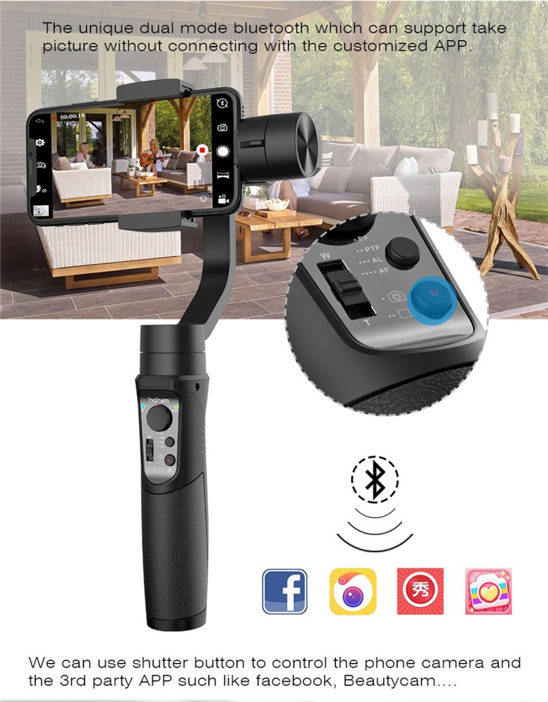 Hohem iSteady 3-Axis Smartphone Stabilizer for iPhone XS 6s 7Plus 6 For