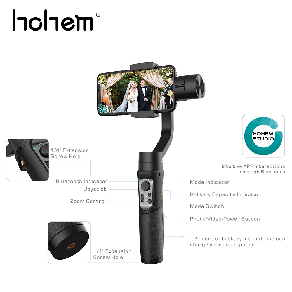 Hohem iSteady 3-Axis Smartphone Stabilizer for iPhone XS 6s 7Plus 6 For