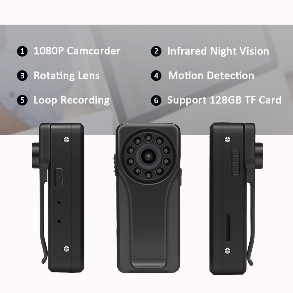 Mini Spy Body Camera 1080P WiFi Motion Detection Night Vision Cam with