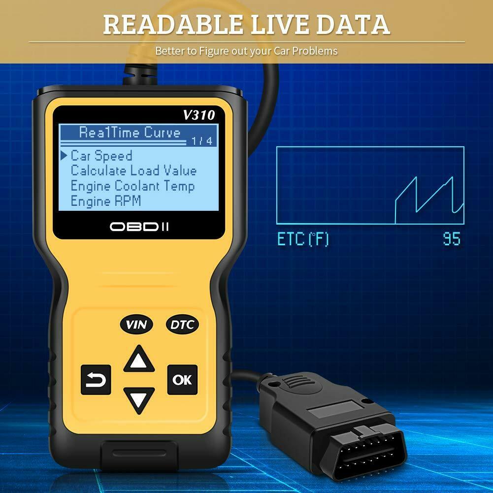 Fault Code Reader Scanner OBD2 OBDII Auto Engine Diagnostic Reset Tool