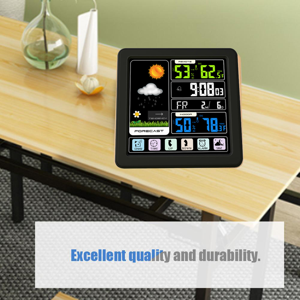 Digital Wireless Weather Station Temperature Barometer Clock Color