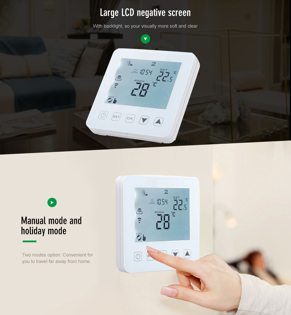 WiFi Thermostat Electric Heating LCD Digital Wireless work with   Alexa