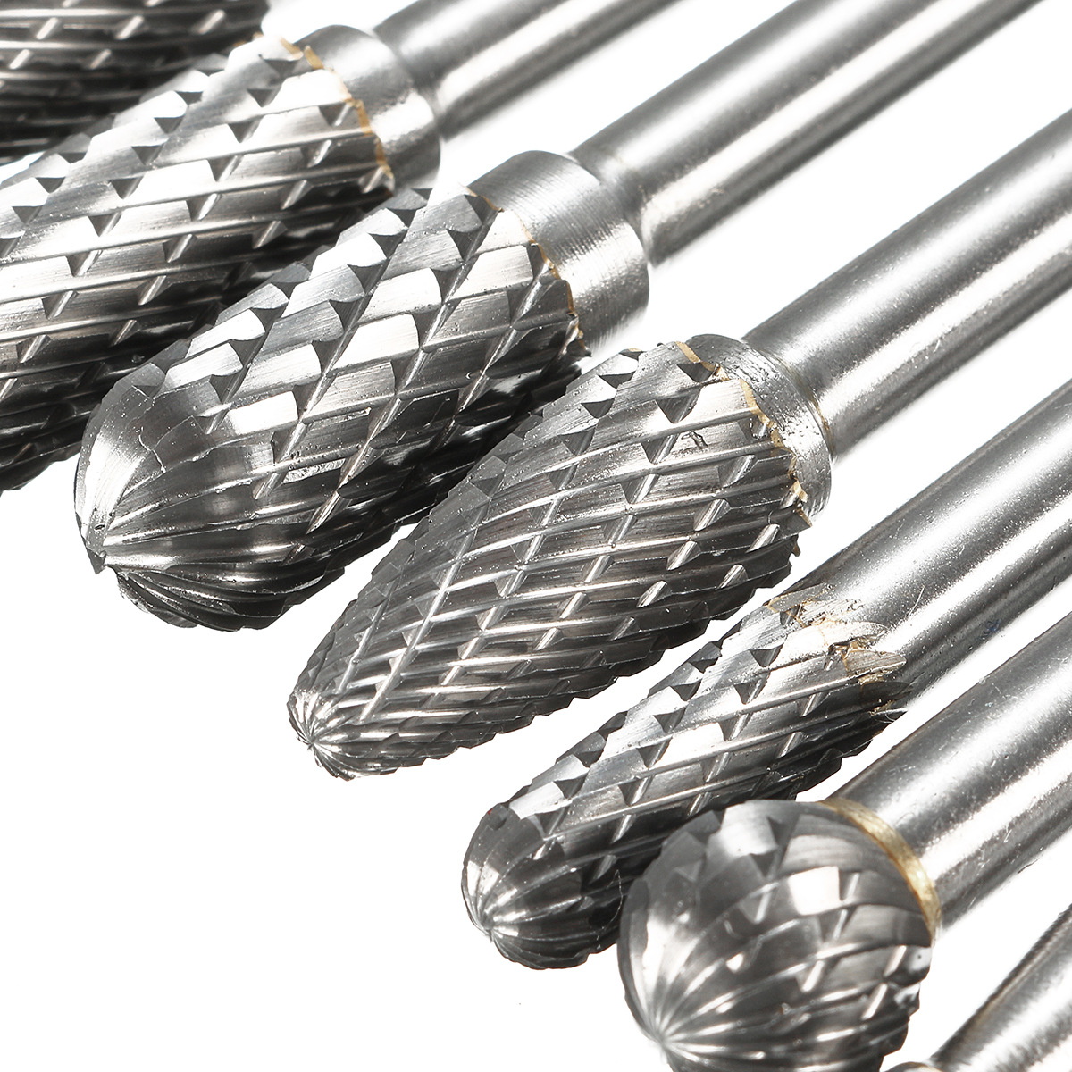 8Pcs/Pack Tungsten Steel Solid Carbide Burr Rotary Bit 1/4" Shank