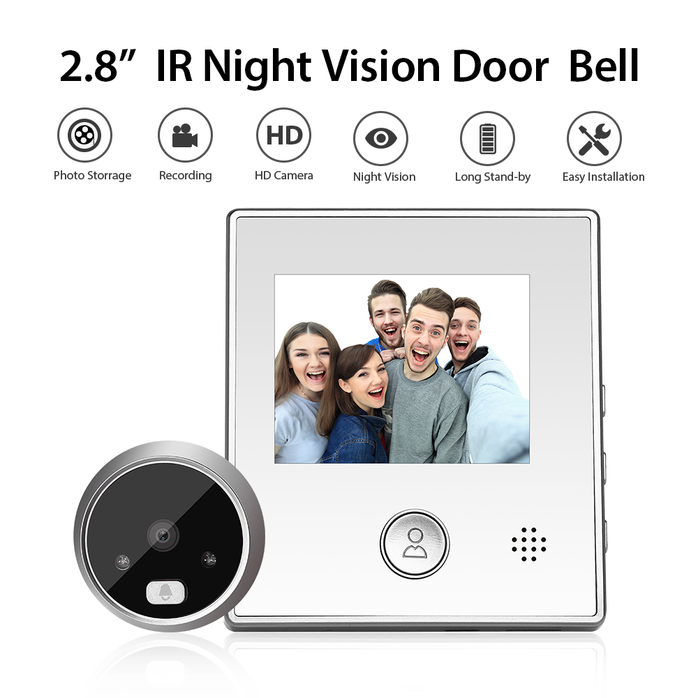 2.8 inches Visual Doorbell Camera IR Night Vision Home Security Cam Peep Hole Camera Intercom Door Camera Peephole intercom with screen