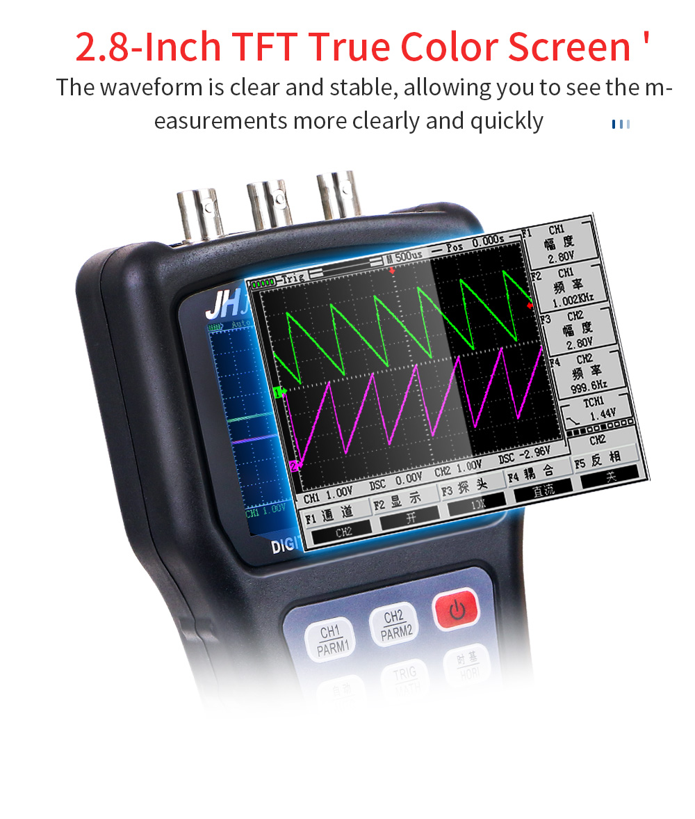 JDS6052S 2in1 Handheld LCD Digital Oscilloscope Signal Generator AC/DC