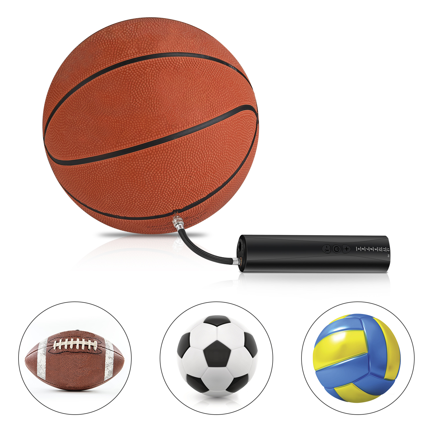 Volleyball Football Zacro Automatic Electric Ball Pump with 7 Needles Water Polo Hand held Pump to Fast inflate Soccer Basketball Fast Ball Pump Powered by Battery Rugby Handball etc