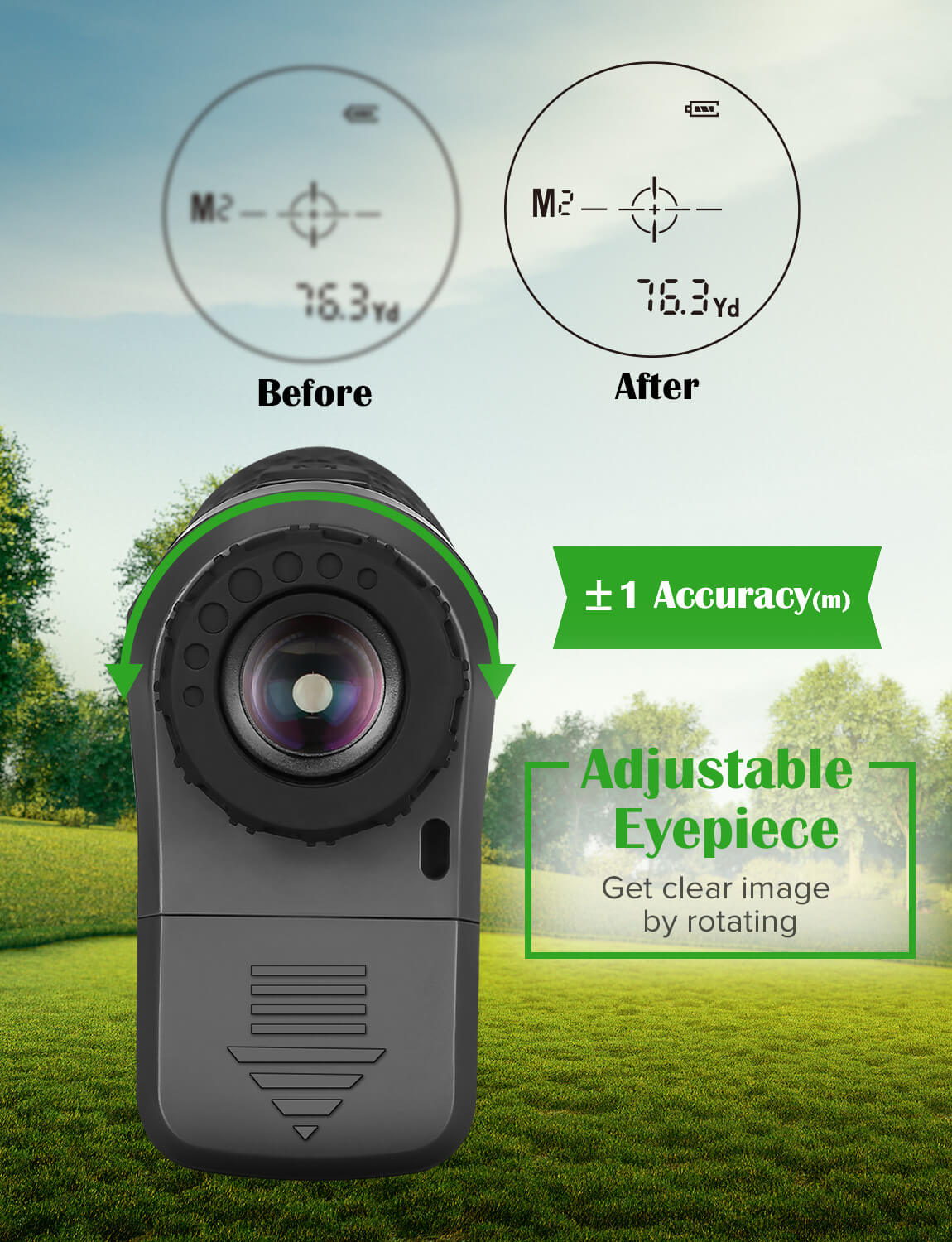 K600AG 6X 650Yards Golf Laser Rangefinder with Slope Compensation High