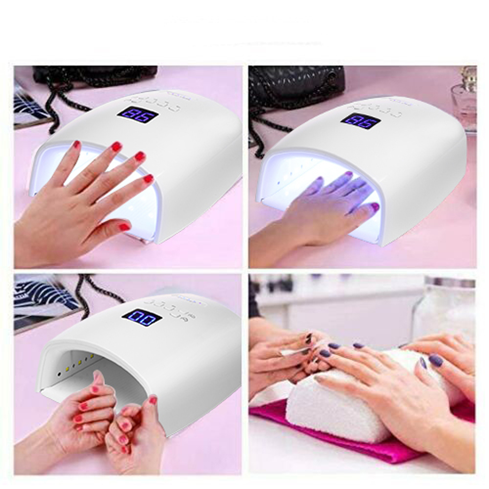 48W Nail Lamp Gel Polish Dryer Rechargeable UV LED Light Machine for ...