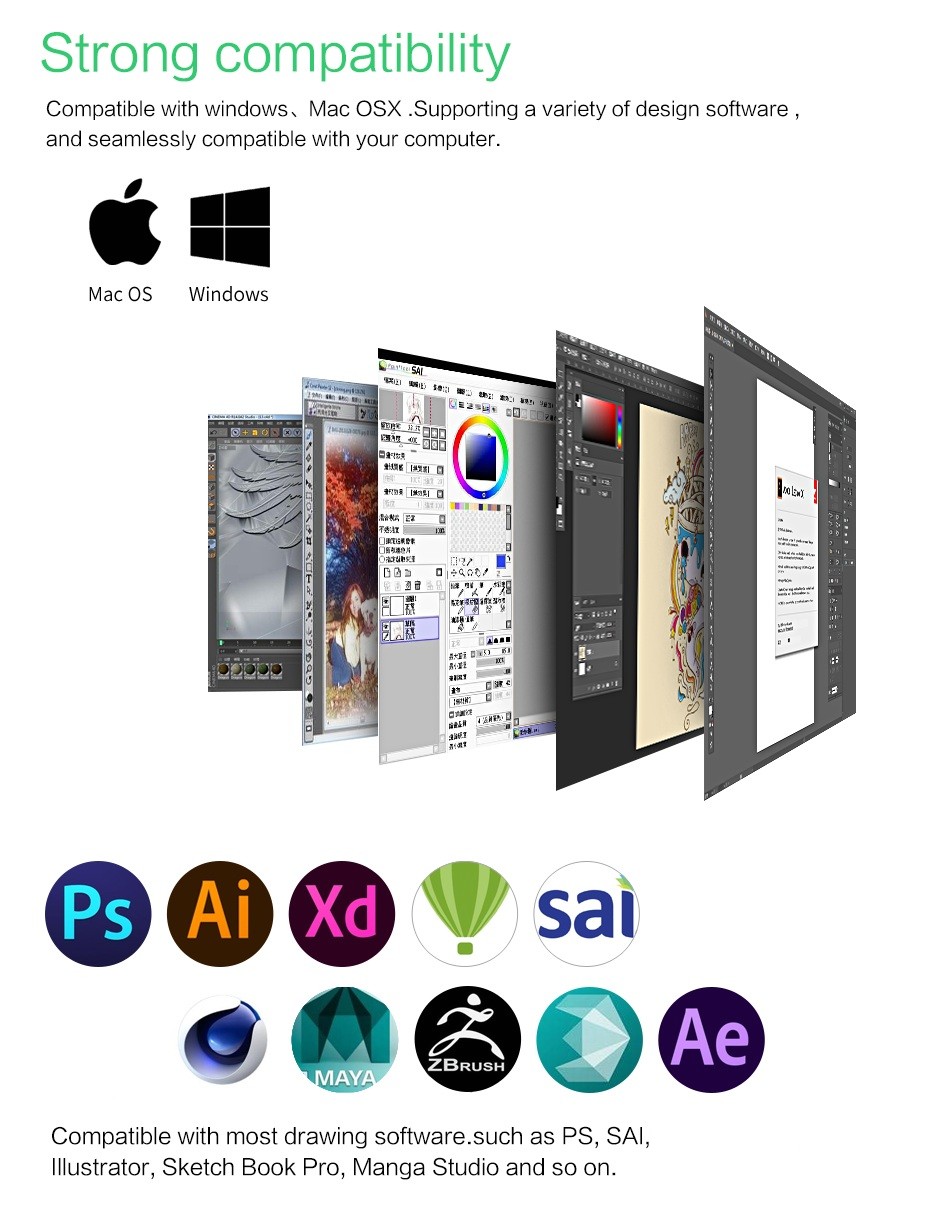 10x6 Digital Professional Graphics Tablet Quick Reading Usb Art
