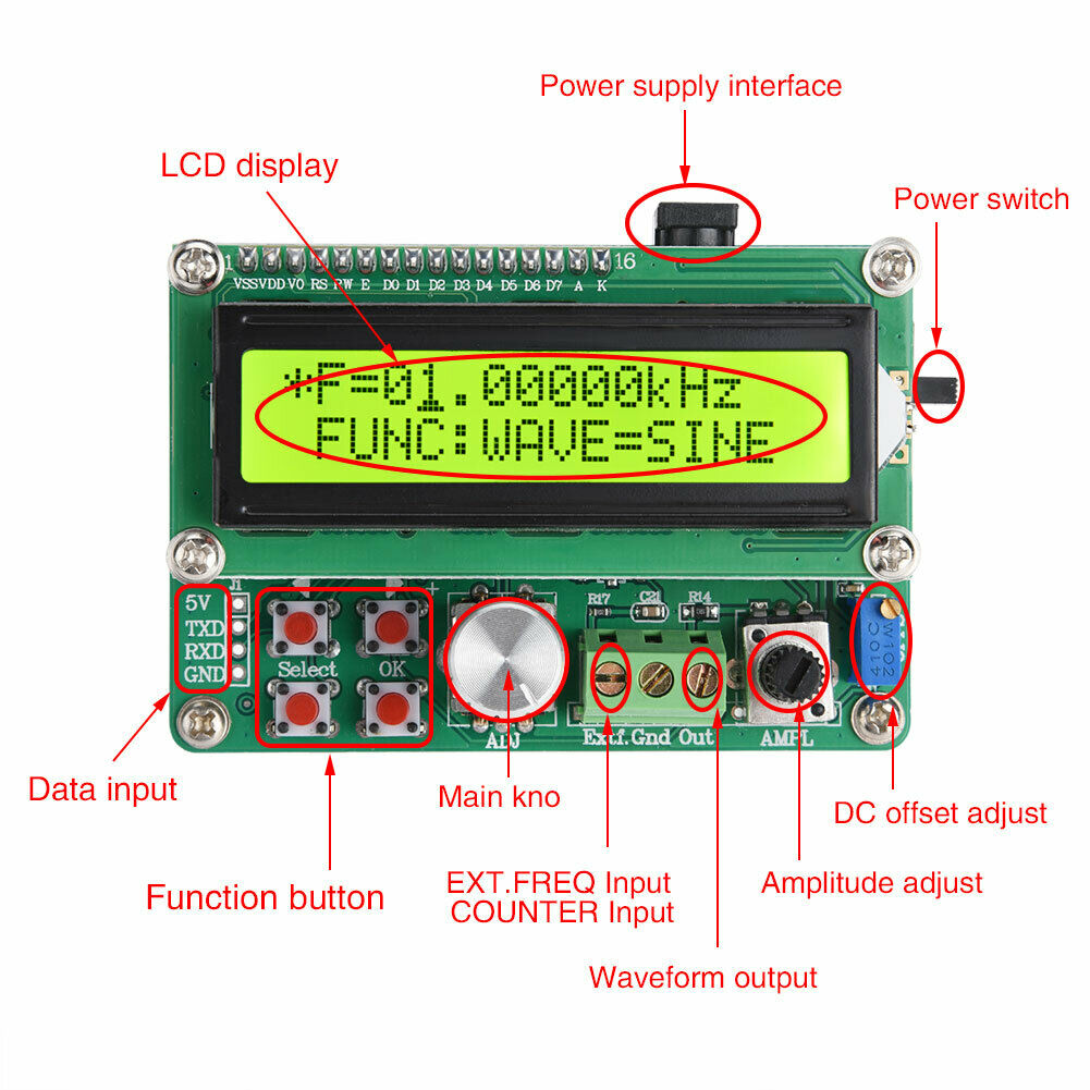 FYE050 Random Waveform DDS Signal Generator Module 3V Frequency Meter ...