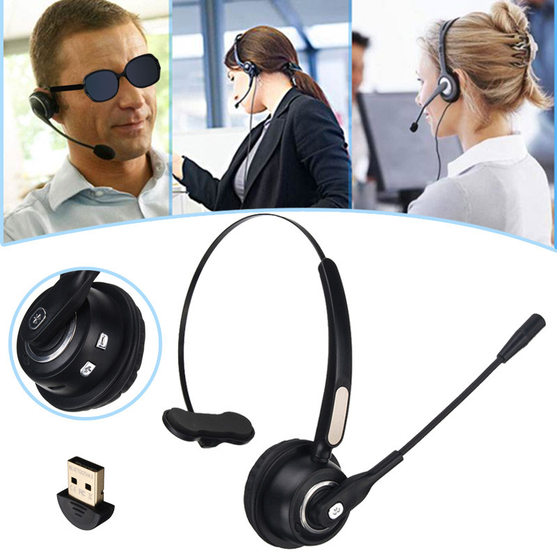 Wireless Bluetooth Call Center Headset Microphone with Rotatable Mic