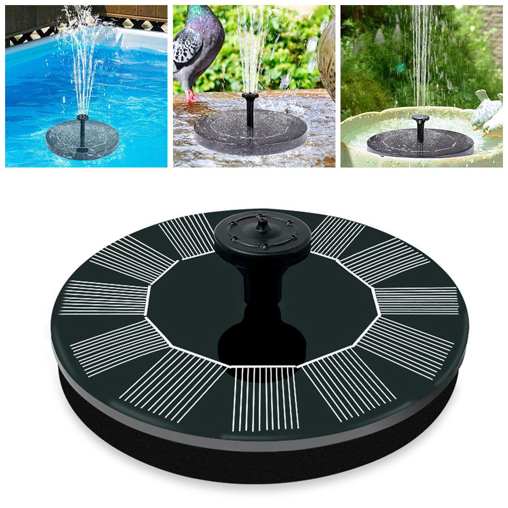 PURCOULEUR Solar Powered Floating Bird Bath Water Fountain Pump Garden Pond Pool