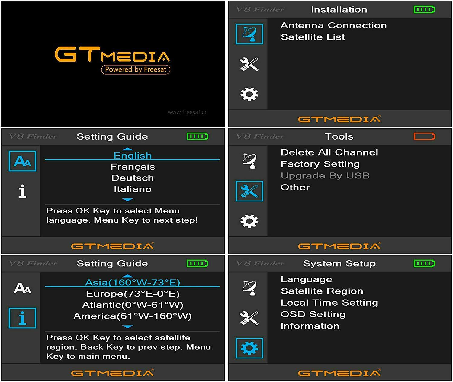 GTMedia V8 Satellite Finder Meter DVB-S2/S2X 3.5" LCD Digital Signal