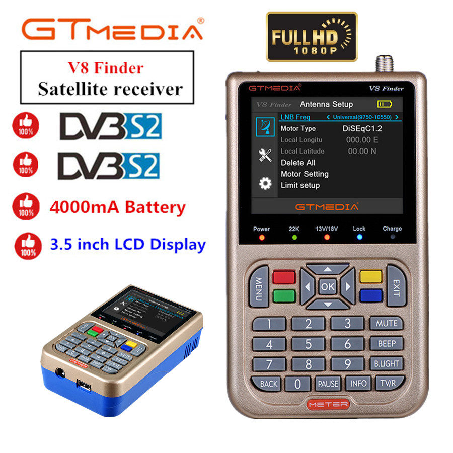 V8 Satellite Finder DVB-S2/S2X Digital Receptor TV Signal Sat Finder