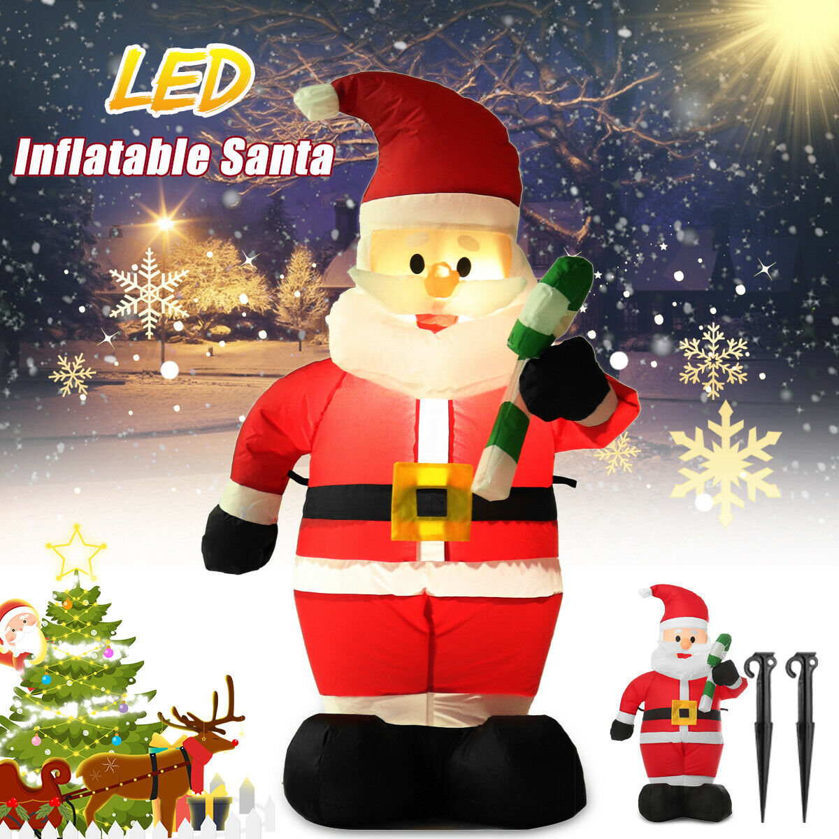 1 2m Christmas Inflatable Santa Claus With Candy Airblown