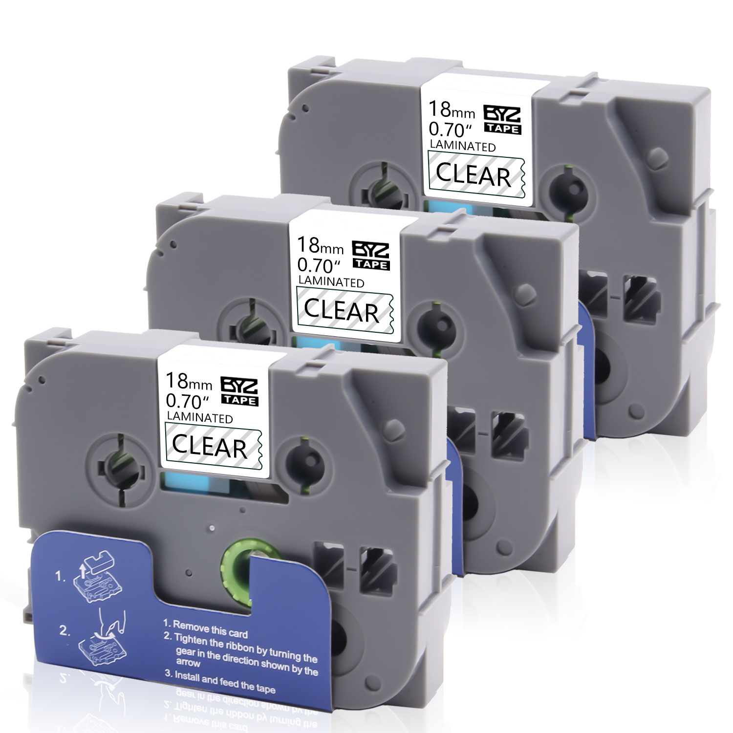 3PK Black on Clear Label Tape Tze141 Compatible for Brother TZ TZe 141 P-Touch