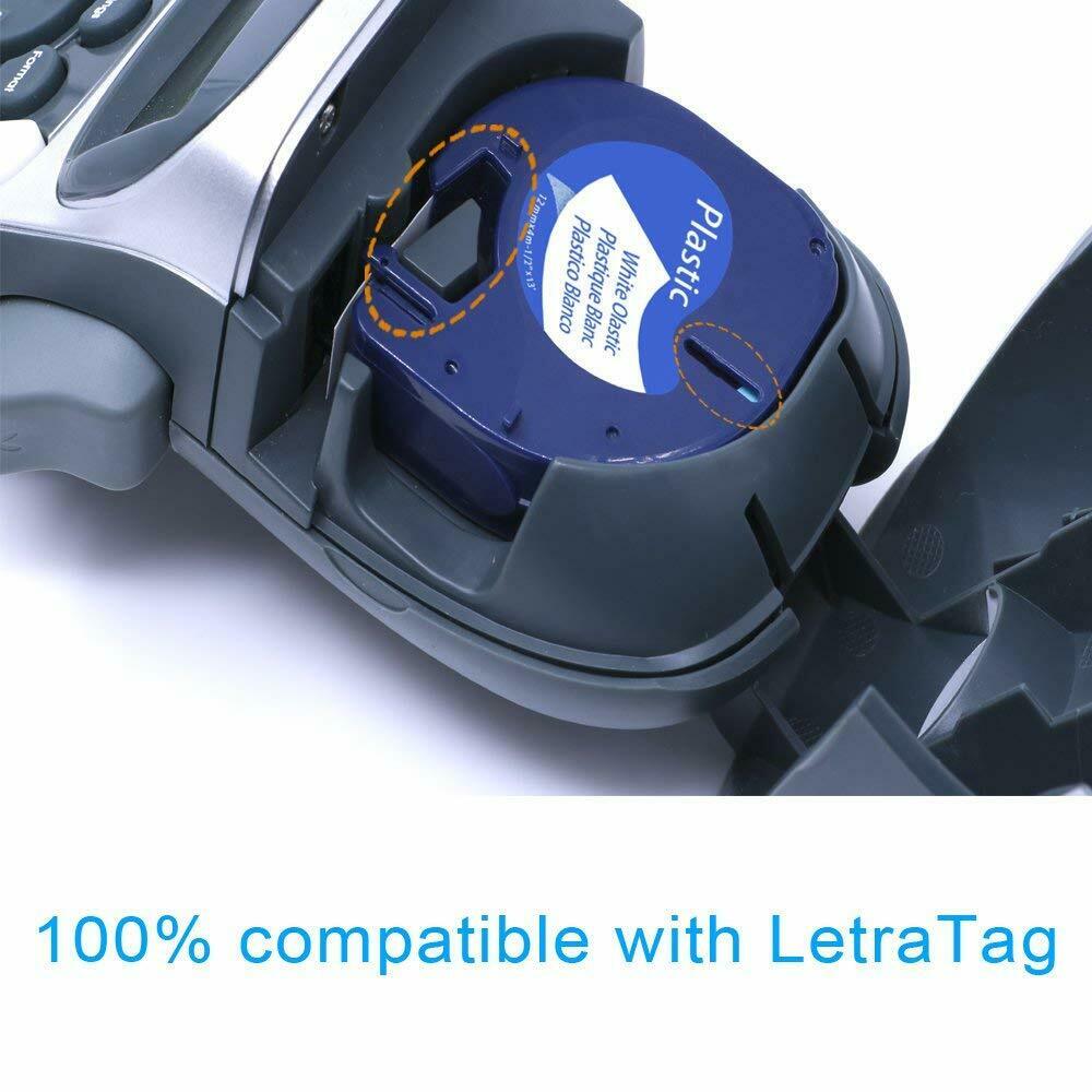 10x komp 2000 12mm schwarz weiß XR 91220 Schriftbänder für Dymo LetraTag XM