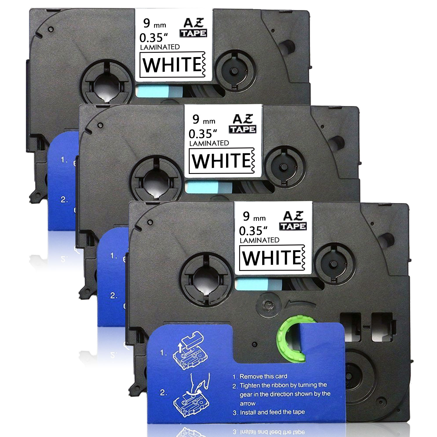 10x Schriftband-Kassetten für Brother TZ-221 TZE-221 Schwarz auf Weiß 8m//9mm NEU
