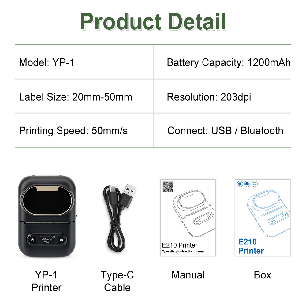 Wireless Bluetooth Label Maker E210 Mini stampante per adesivi