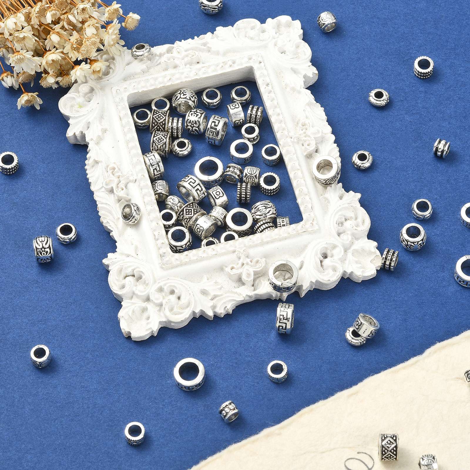 Aazon.co: 150pcs 3 Hole Spacers Beads Tibetan Alloy Rondelle Bead...