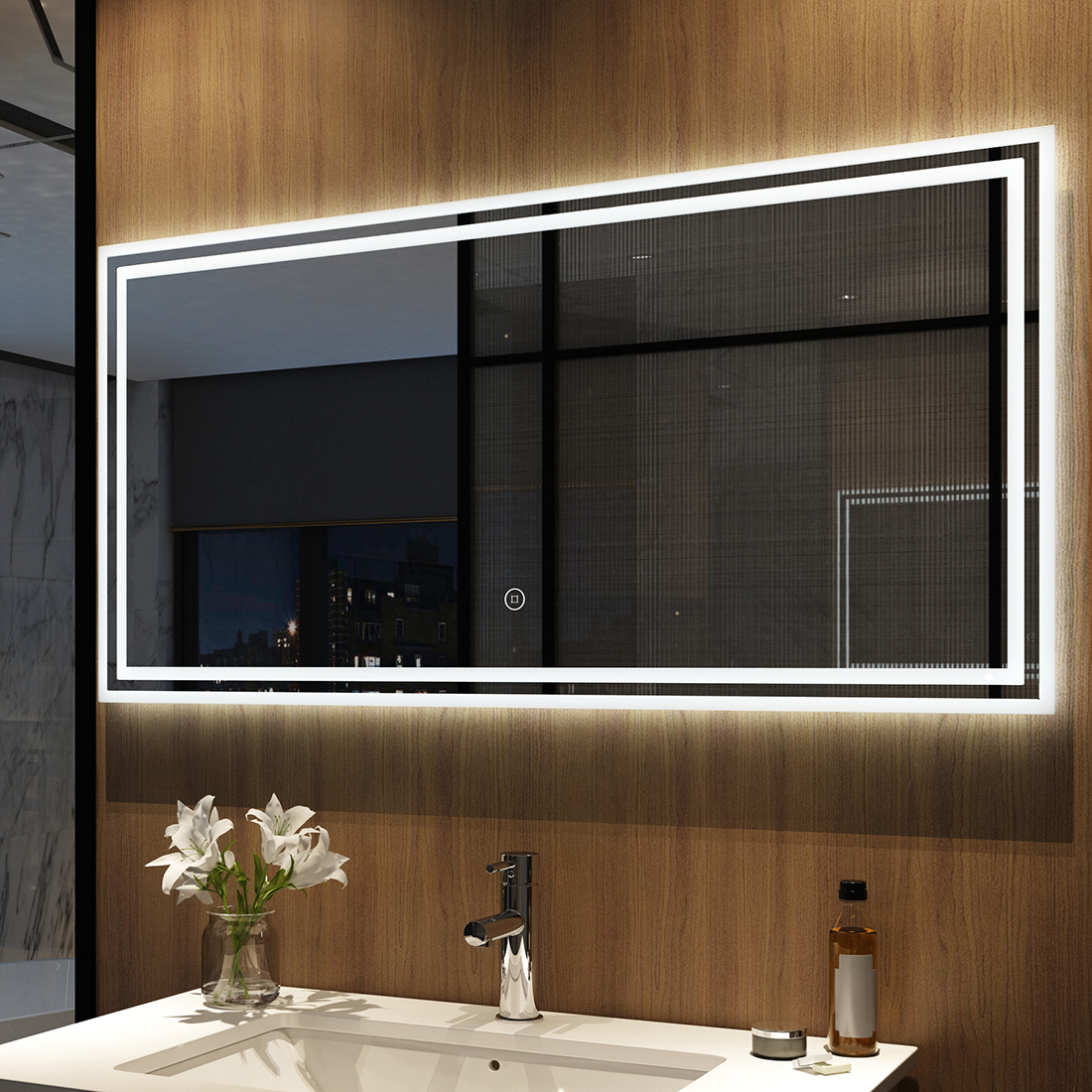 Badspiegel mit Beleuchtung Wandspiegel SPIEGEL Touch Badezimmerspiegel
