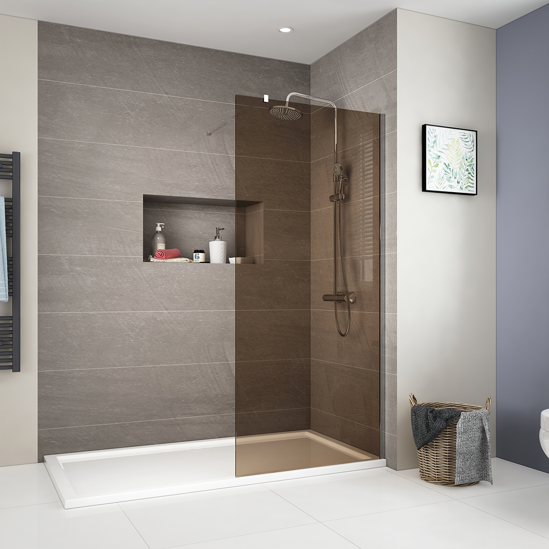 Walk In Shower Enclosure Door Wet Room Easy Clean Screen 300mm