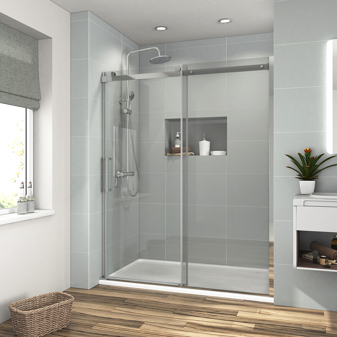 Bath 60" x 72" Frameless Sliding Shower Doors Screen 5/16 ...