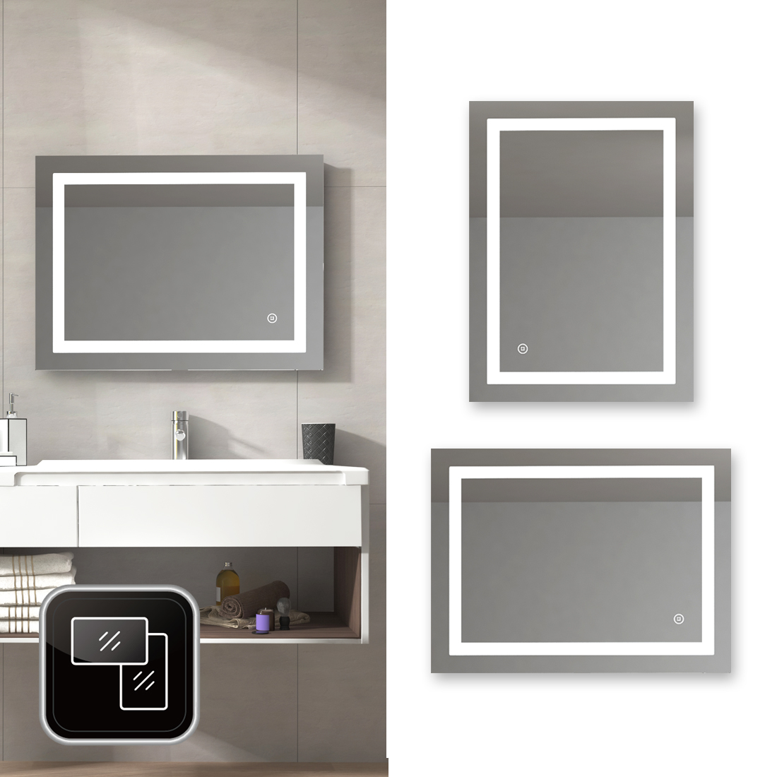 Details About 24 X32 Led Bathroom Lighted Mirror Vanity Wall Makeup Touch On Demist Bath