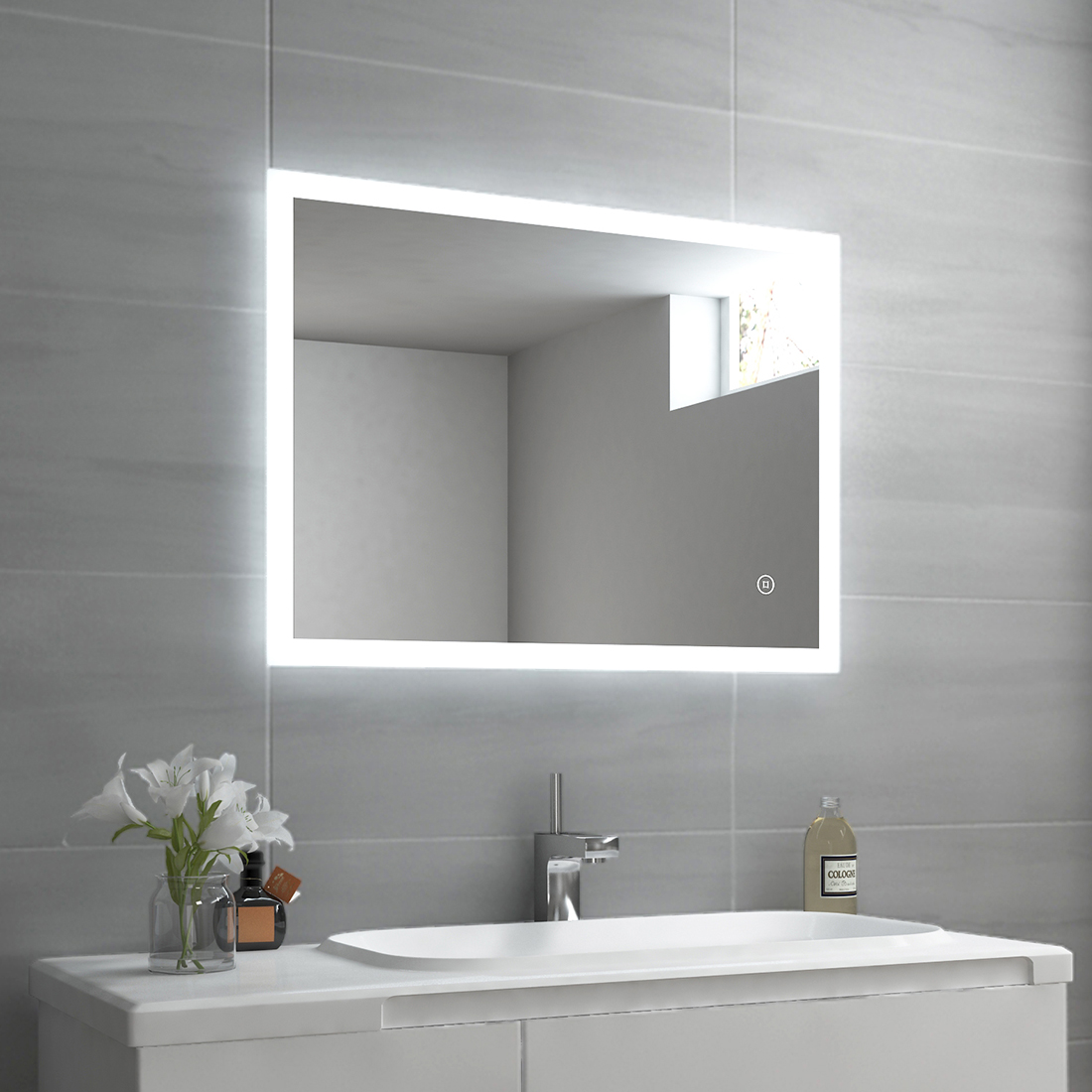 Lichtspiegel Badspiegel LED 80x60 60x80 Spiegel Badezimmerspiegel