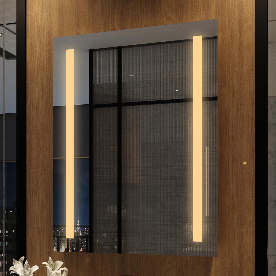 Badspiegel Led Spiegel mit Beleuchtung Licht Touch Badezimmerspiegel