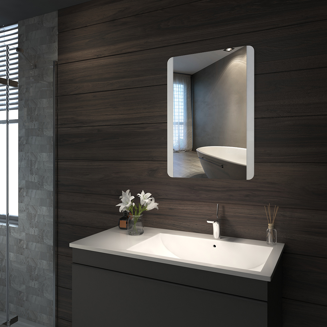 LED Spiegel 50x70 60x80 Badspiegel Beschlagfrei mit Beleuchtung Touch