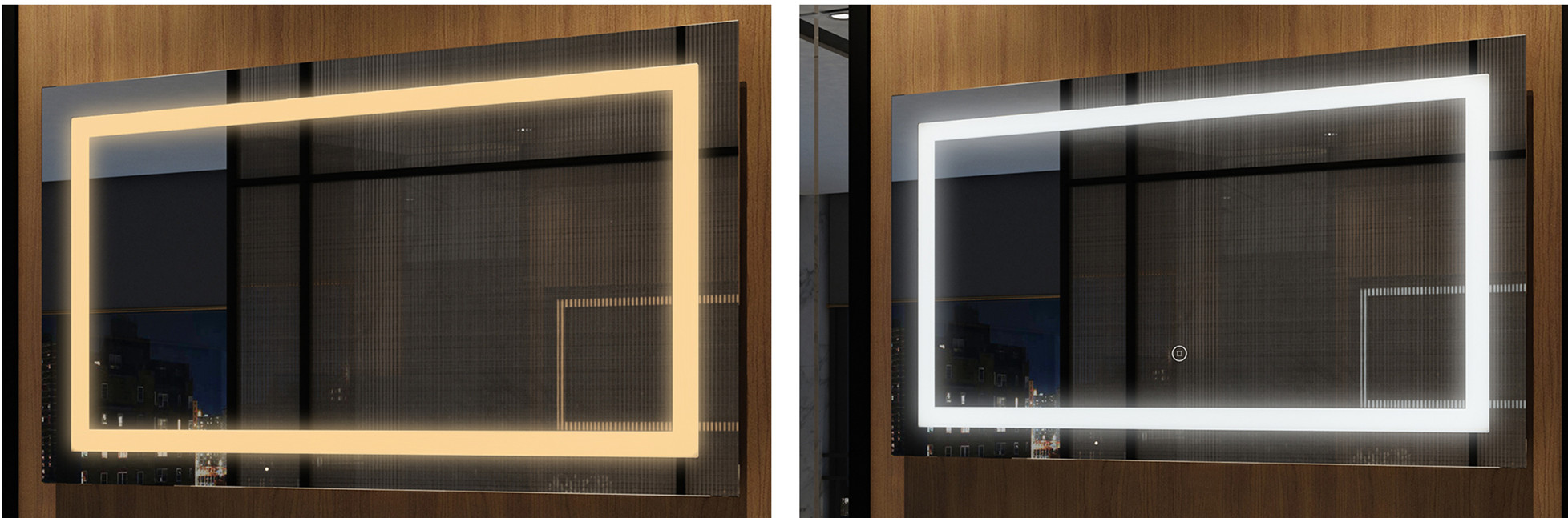 Badspiegel Led mit Touch Uhr Bluetooth Badezimmer Spiegel 80x60 100x60