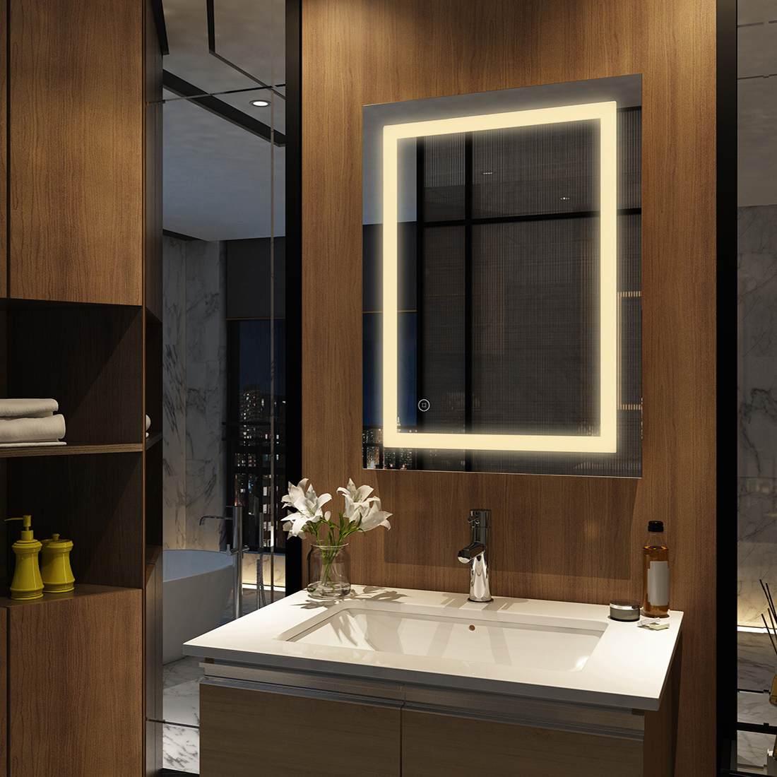 LED Badezimmerspiegel Touch Beschlagfrei Dimmbar Helligkeit Badspiegel