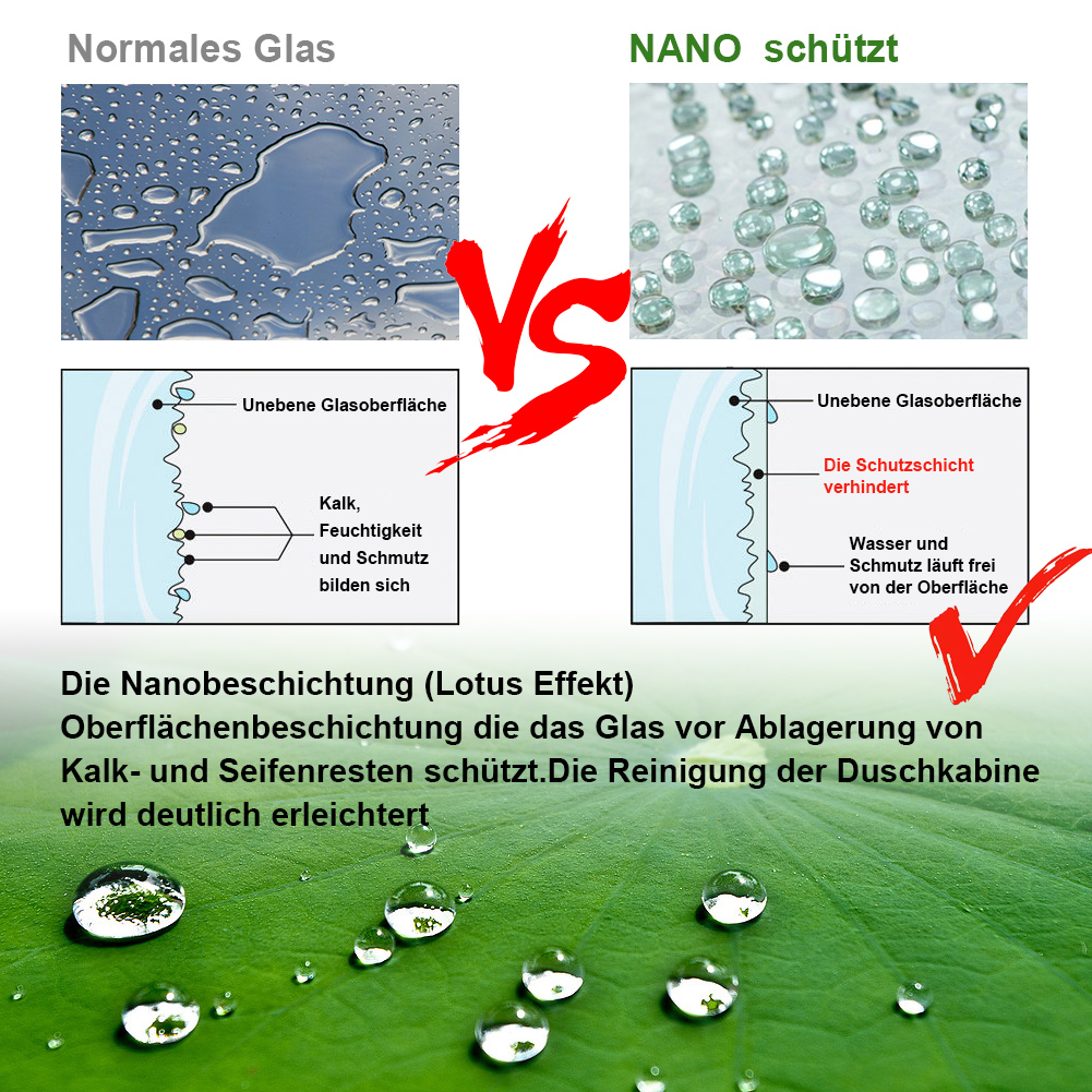 Duschkabine Duschtrennwand 8mm Nano Glas Duschwand Dusche Duschtur Nische 190cm Ebay