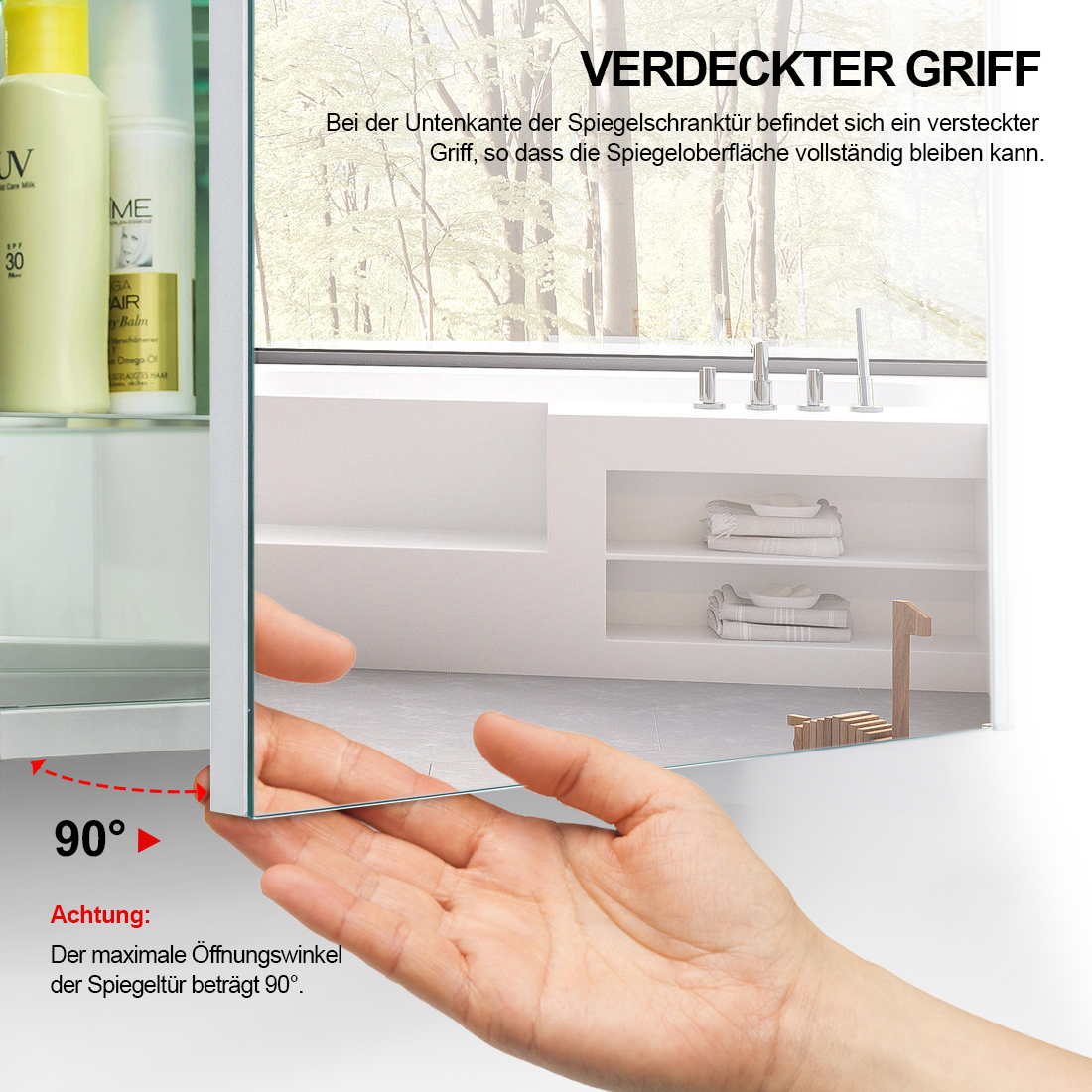 LED Spiegelschrank Badspiegel Beleuchtung Wandschrank mit Bluetooth