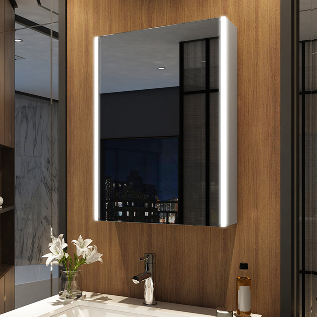 LED Spiegelschrank Badspiegel Beleuchtung Wandschrank mit Bluetooth