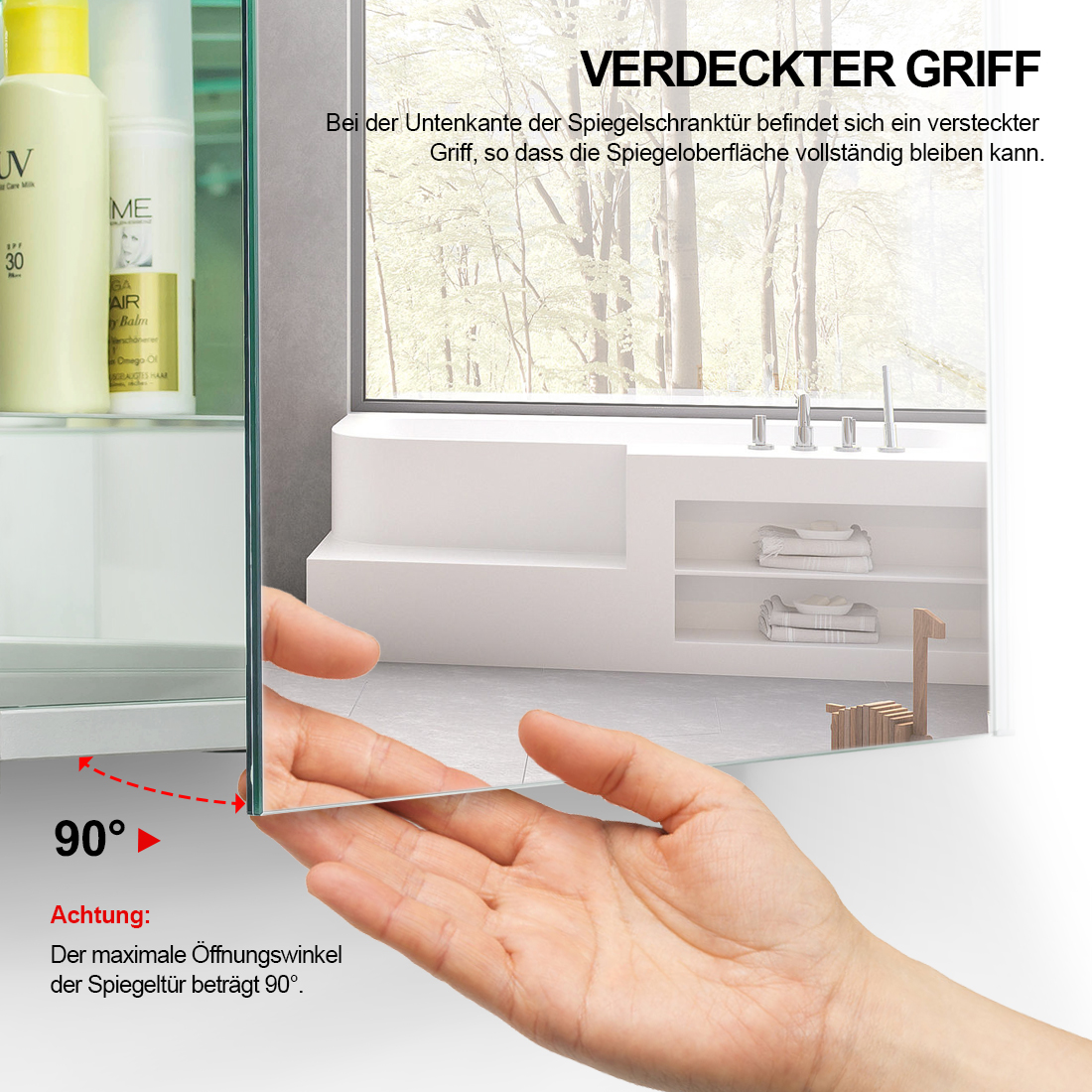 LED Spiegelschrank Badezimmer 80x60cm Badspiegel Bluetooth Lautsprecher