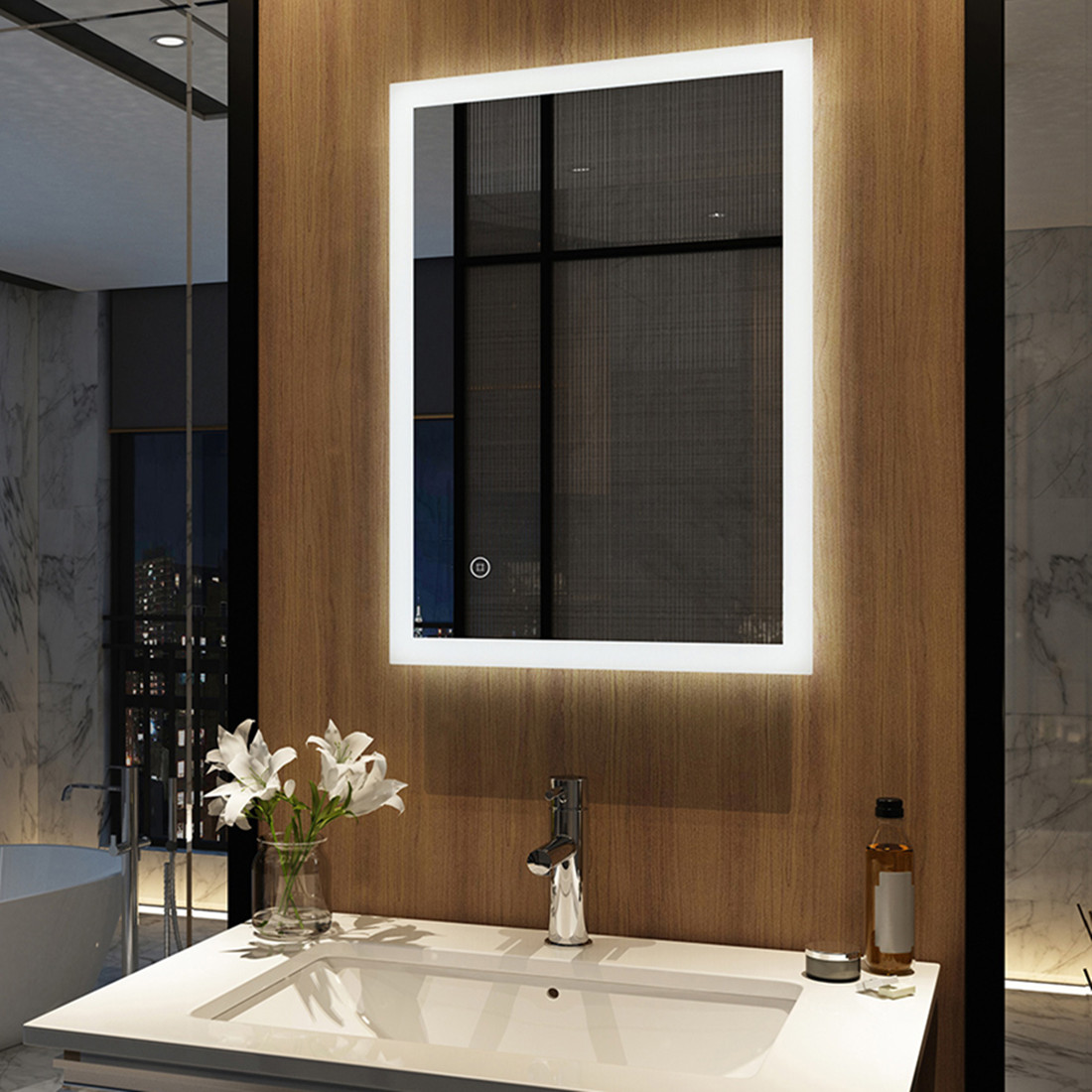 EMKE LED Badspiegel mit Beleuchtung Touch Badezimmerspiegel 50x70 80x60  90x70